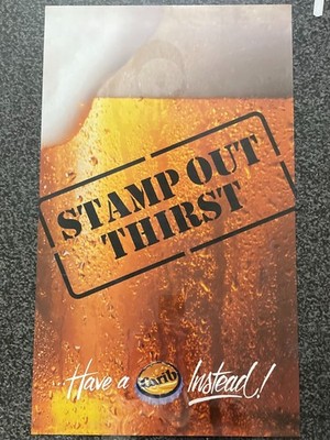Seltene 80er Jahre Point of Sale Werbung Karibik Bier A3 Poster Trinidad & Tobago