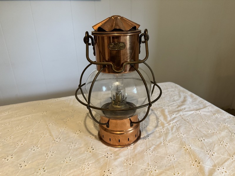 Vintage Sea Line Ankerlicht Copper And Brass Round Nautical Ship Oil Lantern