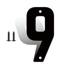 4 Inch Metal House Numbers, Address Modern 4 Inch, Black 9