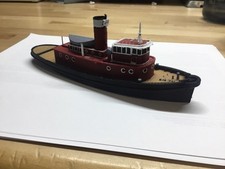 Model Ho Or N Scale Tug Boat Model Approximately 7 Inches Long