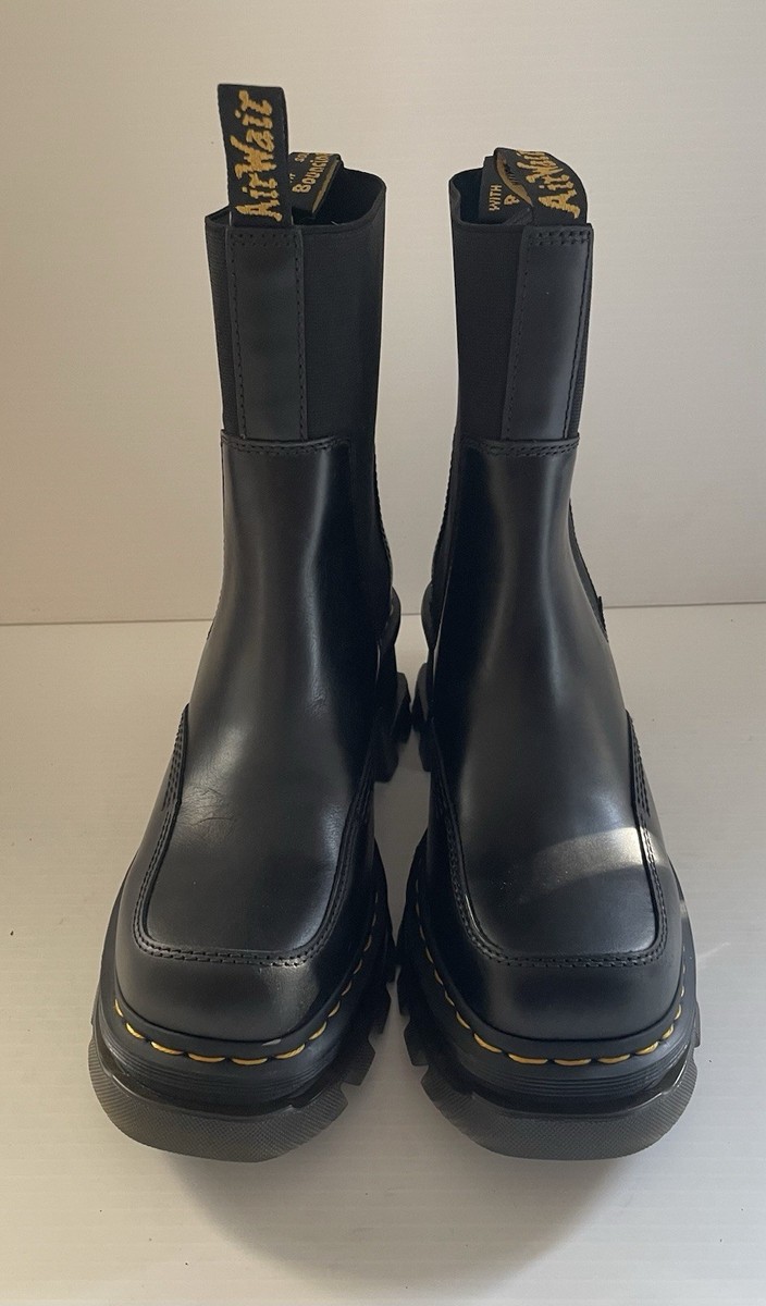 Dr Martens Corran Platform Soft Leather Black Chunky Quad Chelsea