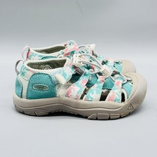 Keen Sandals Kids Girls 12 Blue Pink Newport H2 Closed Toe Water Shoes Bungee