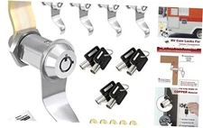 RV Locks for Storage Door 1 1/8 INCH, 1 1/8" Pack of 5 Locks & 6 Key Alike