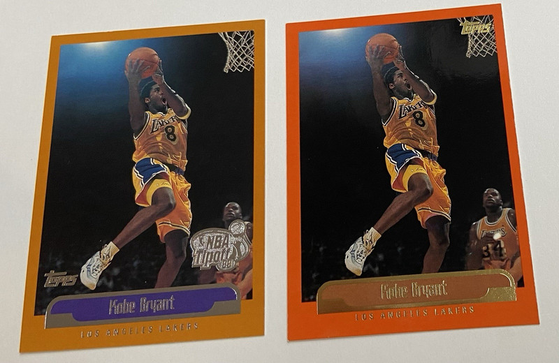 Topps NBA Hoops Kobe Bryant 99-00 Lakers Basketball Cards Lot of 2 (Orange &Red)