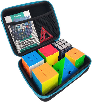 Speed Cube Set with Storage Case Bag, 6 Pack Magic Cube Set of 3X3X3 2X2X2 Pyram