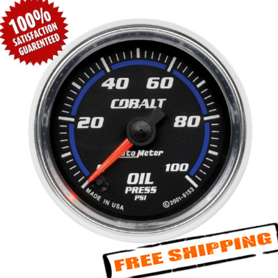 Auto Meter 6153 Cobalt 2-1/16'' Oil Pressure Gauge, 0-100 PSI