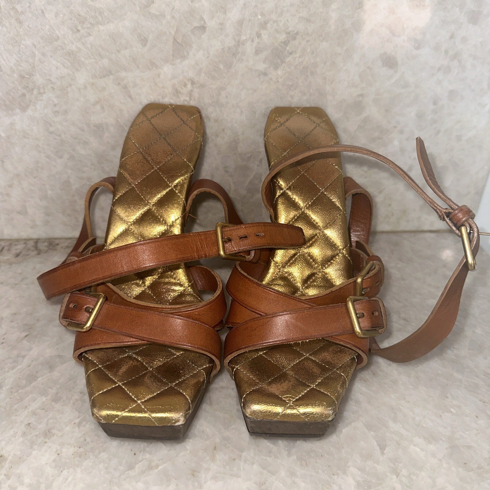 Autentici tacchi in legno YSL Yves Saint Laurent taglia 35 (4 5)