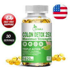 Detox Colon Liver Gut Cleanse Toxins Energy Boost Weight Loss 60 Capsules