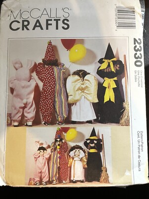 McCall's M2330 Vintage 90's Hide & Seek Doll Clothes Pattern 24''-36''
