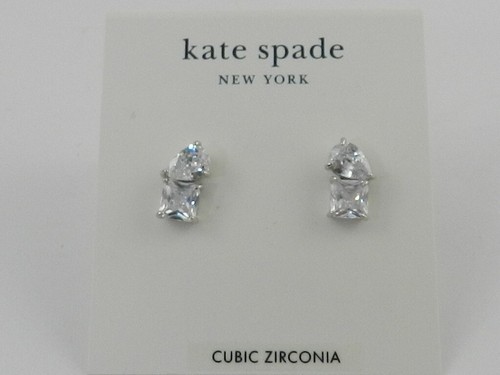 kate spade new york Showtime Stud Earrings Silver Tone - Picture 3 of 3