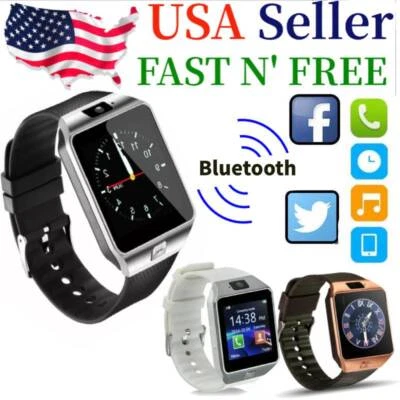 NEW Smart Watch W/Camera Bluetooth Phone Mate For Android iOS Samsung iPhone GSM