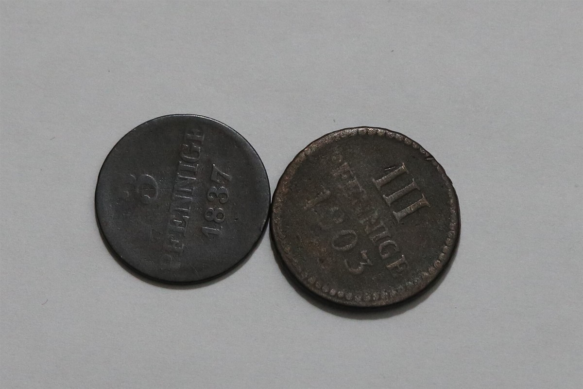🧭 🇩🇪 Germany SAXONY 3 PFENNIG 1803 + 1837 B73 #61 ZX38 | eBay