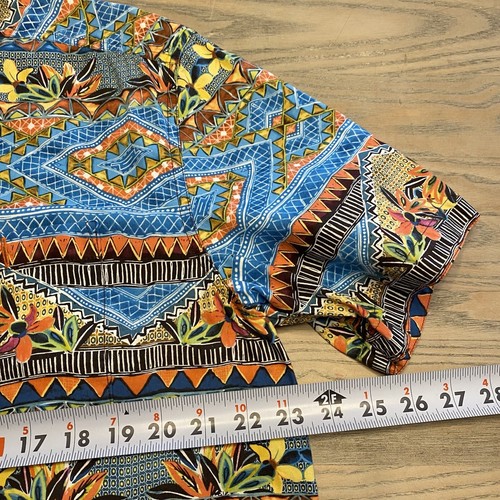 Territory Ahead Wild Blue Southwestern Aztec Button Up Shirt Mens M Short Sleeve - Picture 8 of 17