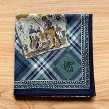 HANDKERCHIEF VINTAGE GOLF PLAIDS  CHECKS MEN'S POCKET SQUARE COTTON 19" B0642