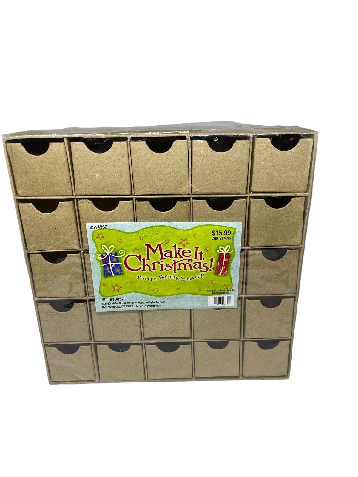 Hobby Lobby Make It Christmas Paper Mache Advent Calendar Countdown Drawers DIY | eBay hobby-lobby-make-it-christmas-paper-mache-advent-calendar-countdown-drawers-diy-ebay