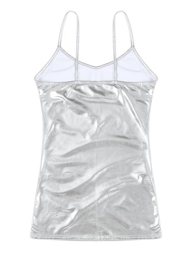 Mujer Metálico Sin mangas Bodycon Vestido Espagueti Correa Club Fiesta Mini Vestidos - Imagen 95 de 113