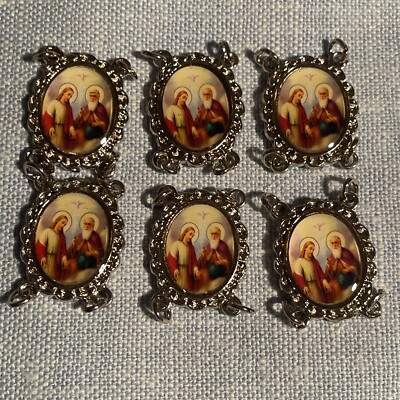 Holy Trinity Medal Bracelet Connectors | Silver Tone | Bracelet Making