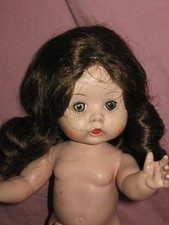 BROWN DOLL WIG- CENTER PART CURLS  WISPS-SIZE 8-BYRON-NIP