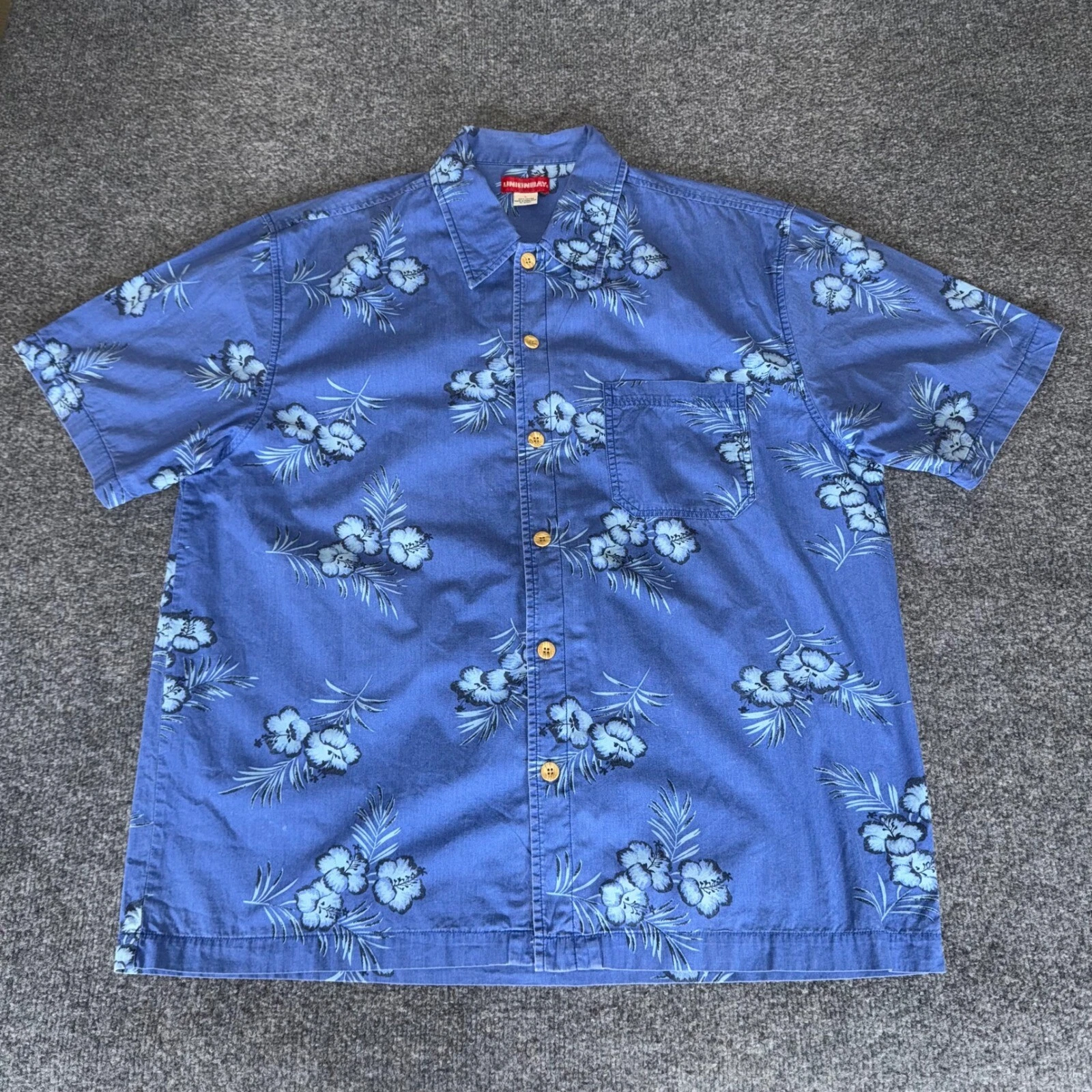 Unionbay Hawaiian Shirt Mens Large Floral Short Sleeve Button Up Casual Beach
