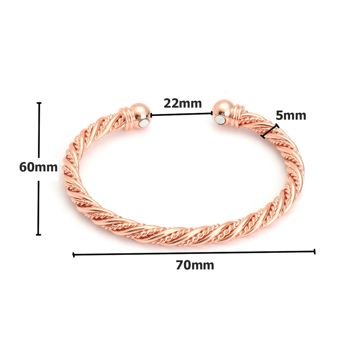 Pure Solid Copper Strong Magnetic Therapy Bracelet For Arthritis Pain Relief AU