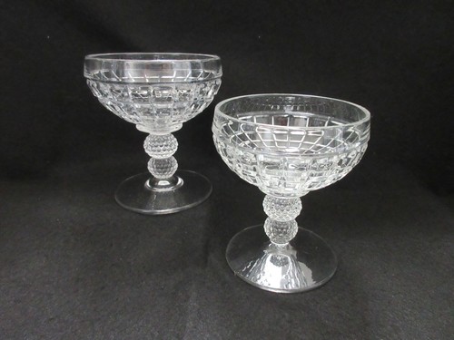Pair of Heisey Victorian (pattern # 1425) 5 oz. Saucer Champagne Glass Stemware - Picture 4 of 18