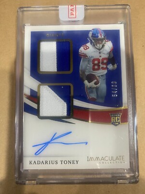 2021 Immaculate Kadarius Toney Rookie Patch Auto RPA /99 #ISP-KT Giants Chiefs