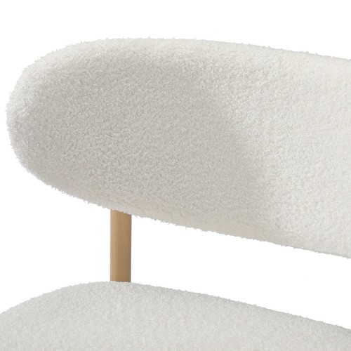 Oikiture 2/4X Bar Stools Kitchen Stool Counter Chair White Boucle Fabric - Picture 5 of 37