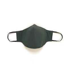Handmade Adult Cloth Face Mask Solid Green nose wire chin piece lined Cotton USA