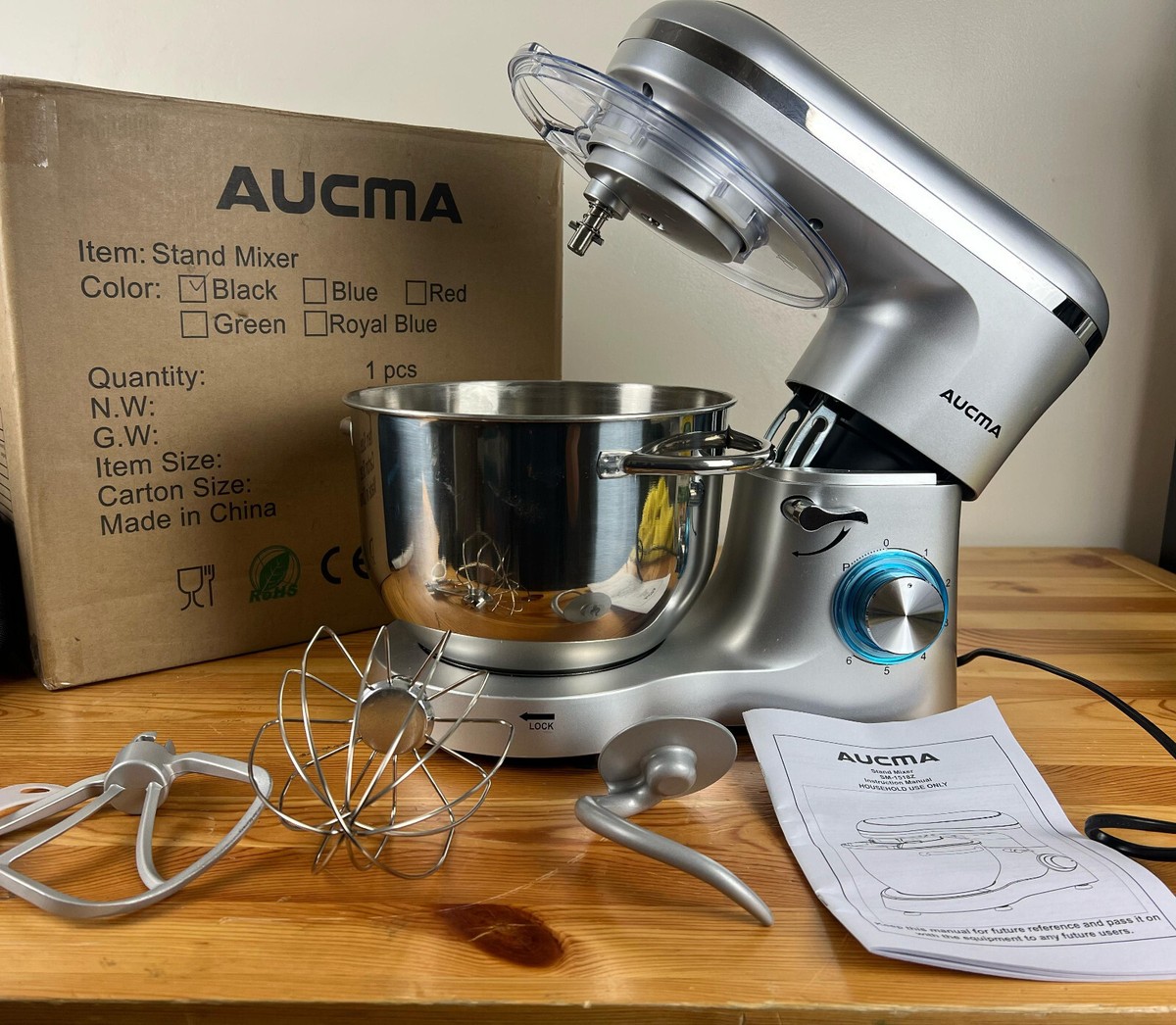 Aucma Stand Mixer, 6.2L Food Mixer, Electric Kitchen Mixer with