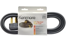 Kenmore 6 FT. Electrical Dryer Cord 3 Wire 30A 250V 3 Prong Gray 26-57000