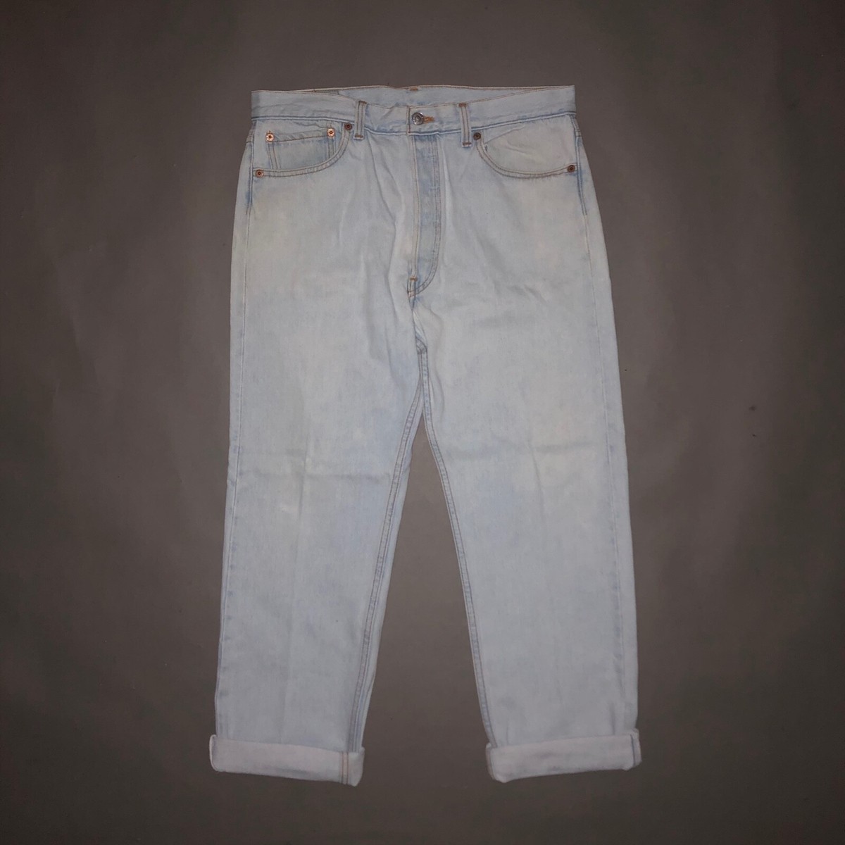 Vintage 90s Levi's 501 XX Light Denim Jeans 36 X 30 Button Fly