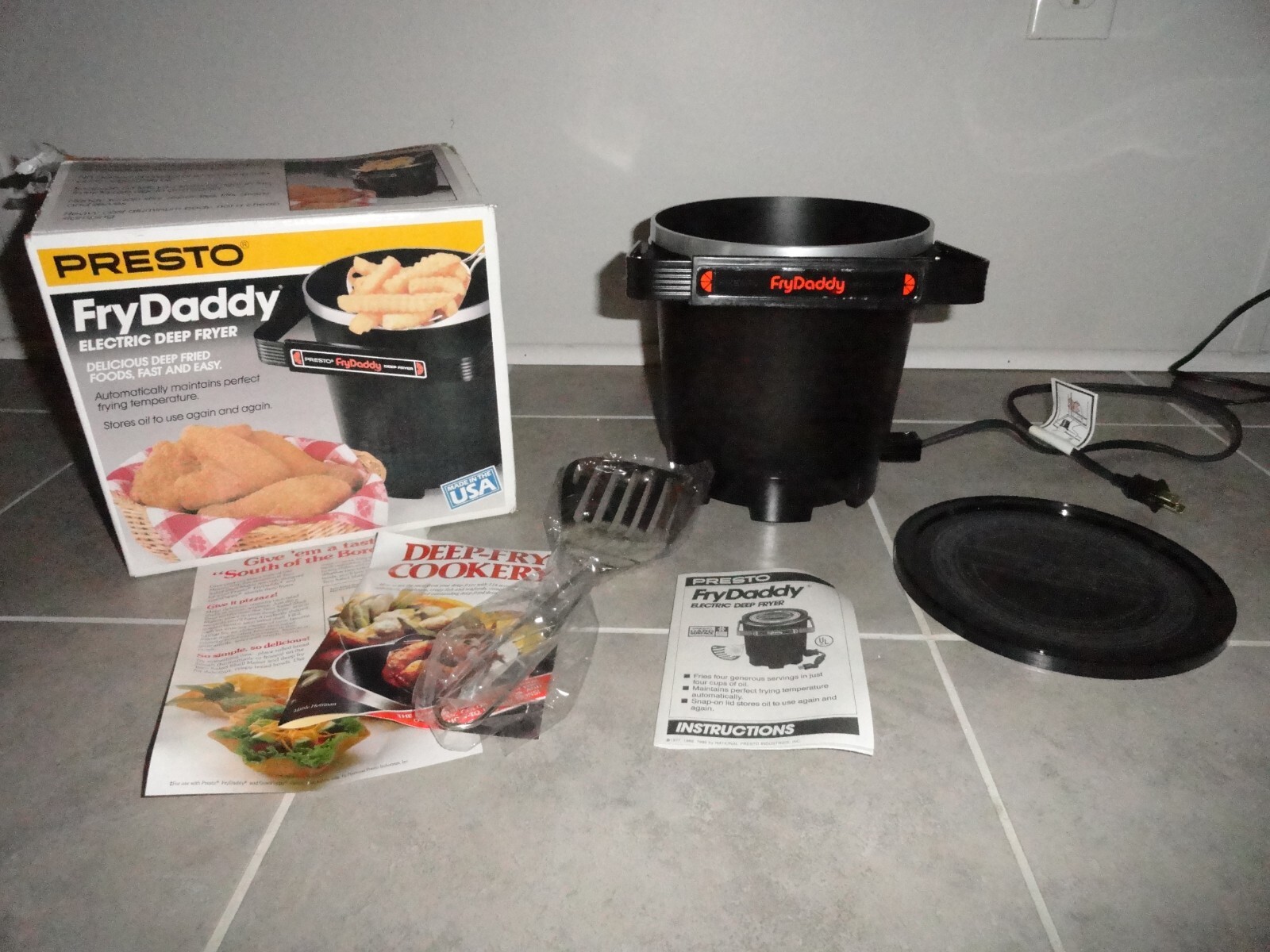 Presto Fry Daddy 05420 Electric Deep Fryer Heavy Cast Aluminum Vintage