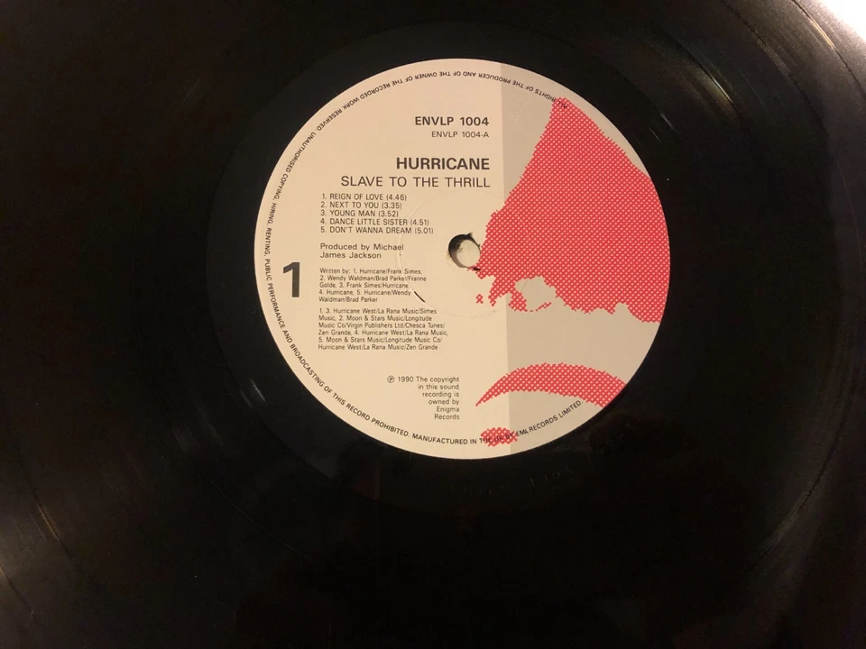 HURRICANE Slave To The Thrill LP Vinyl 1990 UK 1st Press Doug Aldrich Whitesnake - Image 3 of 4