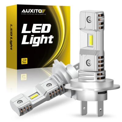 AUXITO H7 LED Headlight Bulbs - High/Low Beam, 6500K Bright White, CANBUS Error Free (Pair)