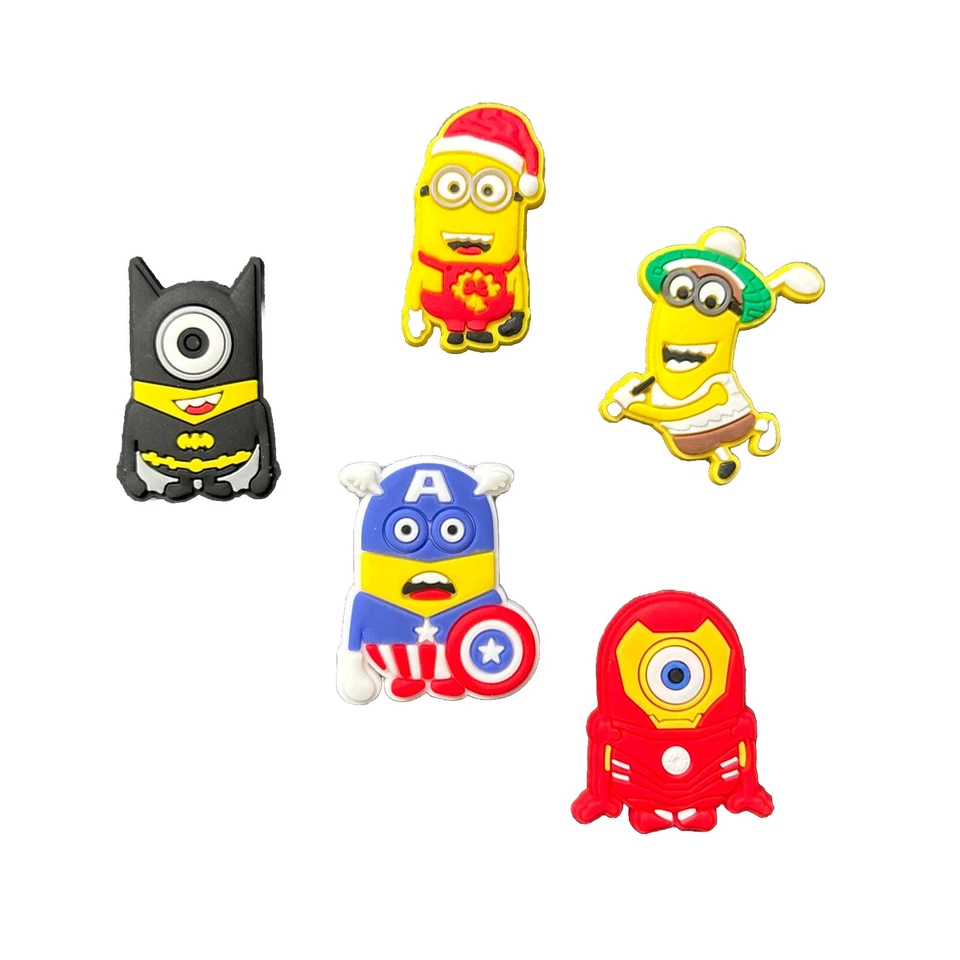 MARKENLOS 5 verschiedene Schuh Pin - Shoe Charms - Anstecker für Crocs - Clogs - MINIONS