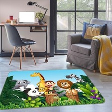 3D Giraffe Elefant ZHUC2515 Spiel Rutschfester Teppich Matte Foto Teppich Zoe