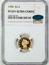 1900 G$2.5 Proof Liberty Head Gold Quarter Eagle PF67+UCAM NGC CAC 2684108-001