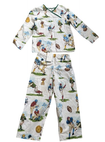 Vintage Boys Pajama Set Handmade Football Print size 7 - Picture 2 of 12