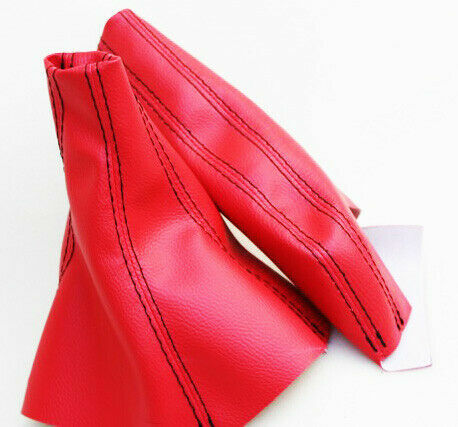 Vinyl Redw/Black Stitch Manual Shift & EBrake Boot Fits 91-99