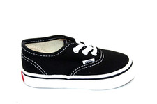 VANS CLASSIC AUTHENTIC BLACK/WHITE CANVAS CASUAL SHOE BABY TODDLERS