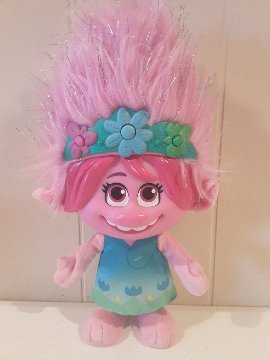 Hasbro Poppin Princess Poppy Troll Doll Sings and Lights up EUC 13