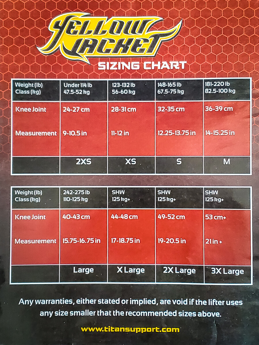 Titan Yellow Jacket Knee Sleeves 7mm - Powerlifting - USPA and IPL