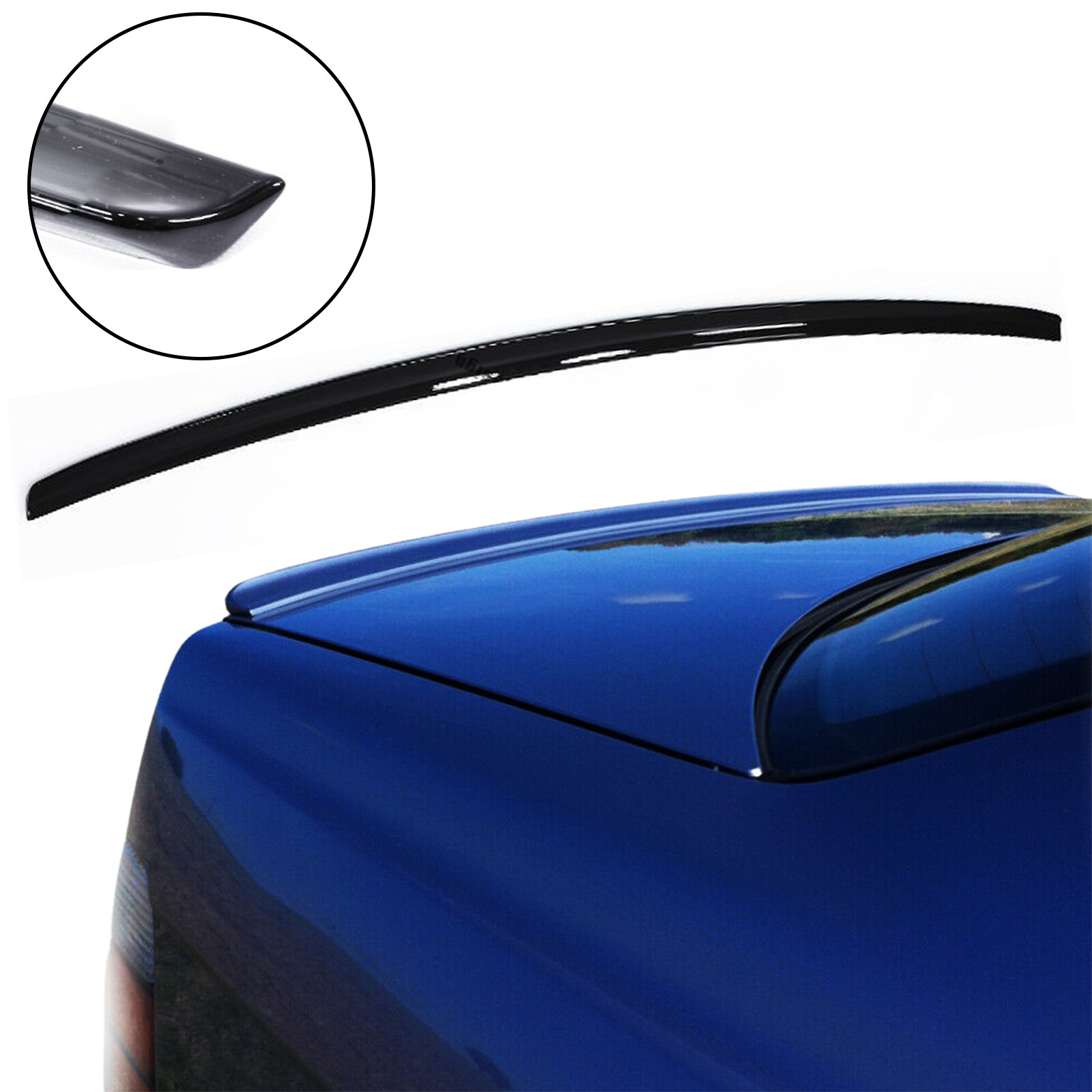 Rear Spoiler Lip, Slim, Round Corners, Black Matte Fits for Volvo S60 R-Desig