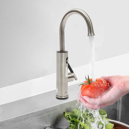 Grifo eléctrico con calentador continuo LED indicador de temperatura grifo de cocina - Imagen 37 de 48