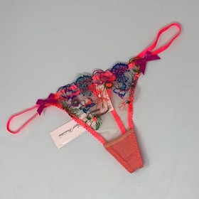 Agent Provocateur Zuri Orange Teal Pink Thong AP5 Extra Large NWT