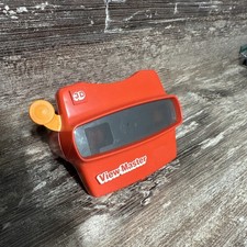 Vintage View Master 3D Viewer Red Classic Toy Slide Viewer Orange Handle USA