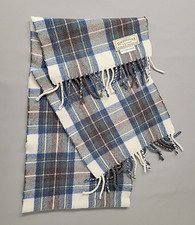 James Pringle Weavers Blue Dress Stewart 100 Pure Wool Scarf 48In Long Fringe