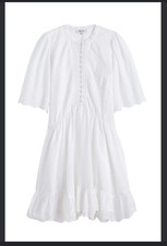 Madewell White Eyelet Embroidered Dress with Button Front size 6 NWT