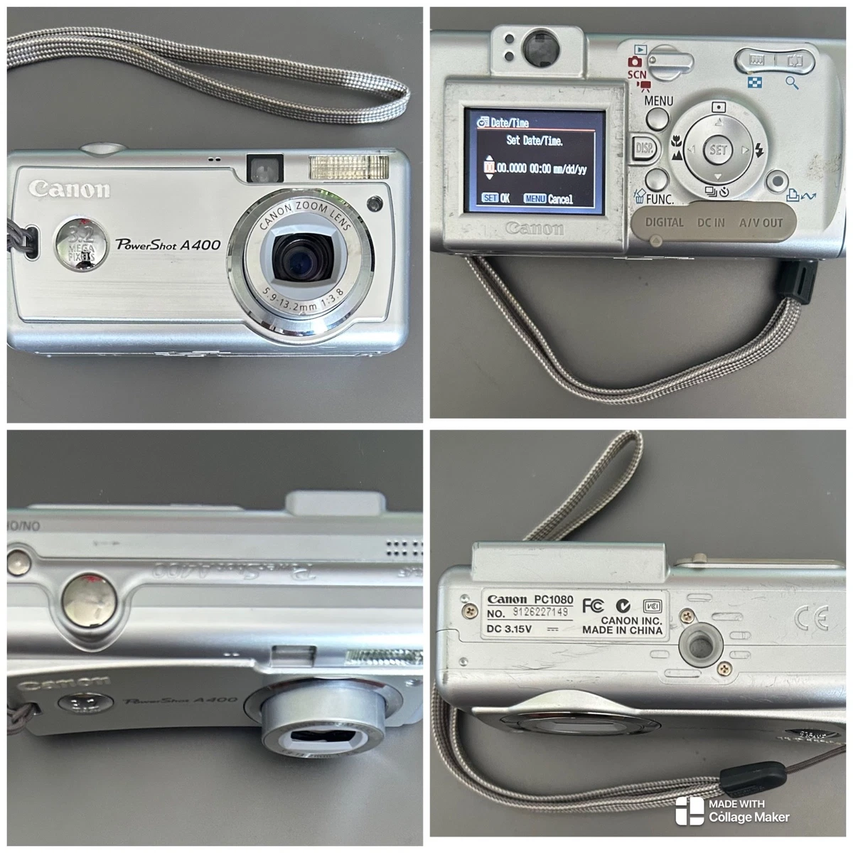 Canon PowerShot A400 1-4.9x Digital Zoom Digital Cameras for sale