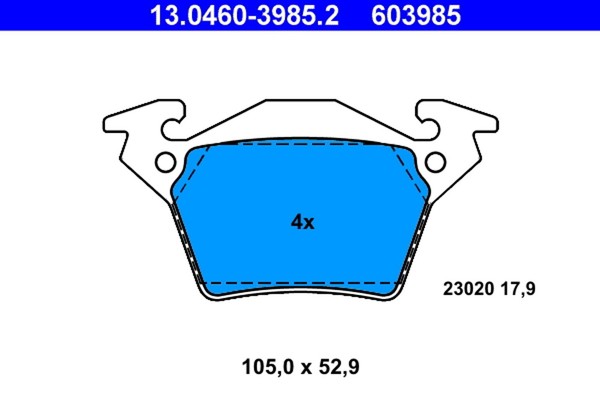 Bremsbelagsatz Scheibenbremse ATE 13.0460-3985.2 FüR 638 Mercedes Vito Klasse 5-image